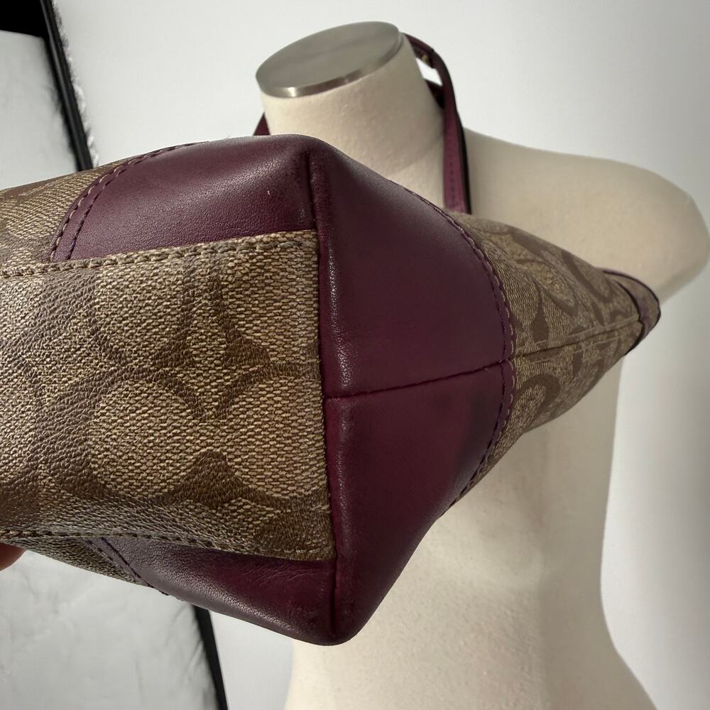 Coach Chelsea Heritage Signature Stripe Tote Bag Lilac Vintage Classic Y2K VTG - Picture 7 of 15